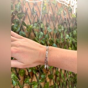 Everyday Wear Metal Bangle Bracelet- Silver